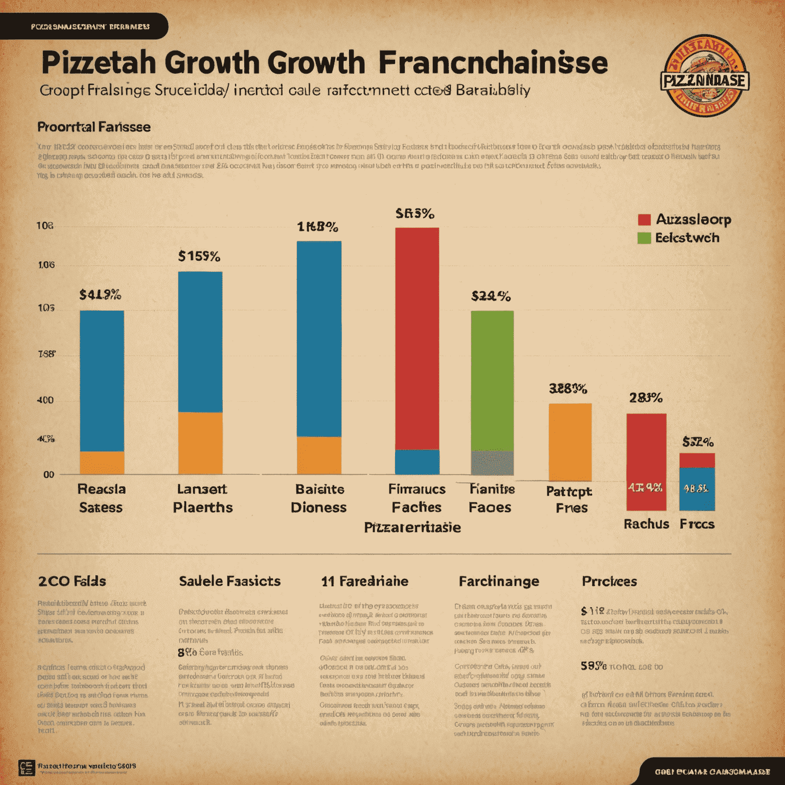 Graphique montrant la croissance des ventes et la rentabilité des franchises PizzaFranchise